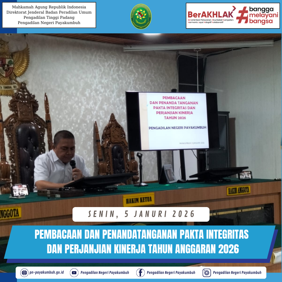 Pembacaan dan Penandatanganan Pakta Integritas dan Perjanjian Kinerja Tahun 2026