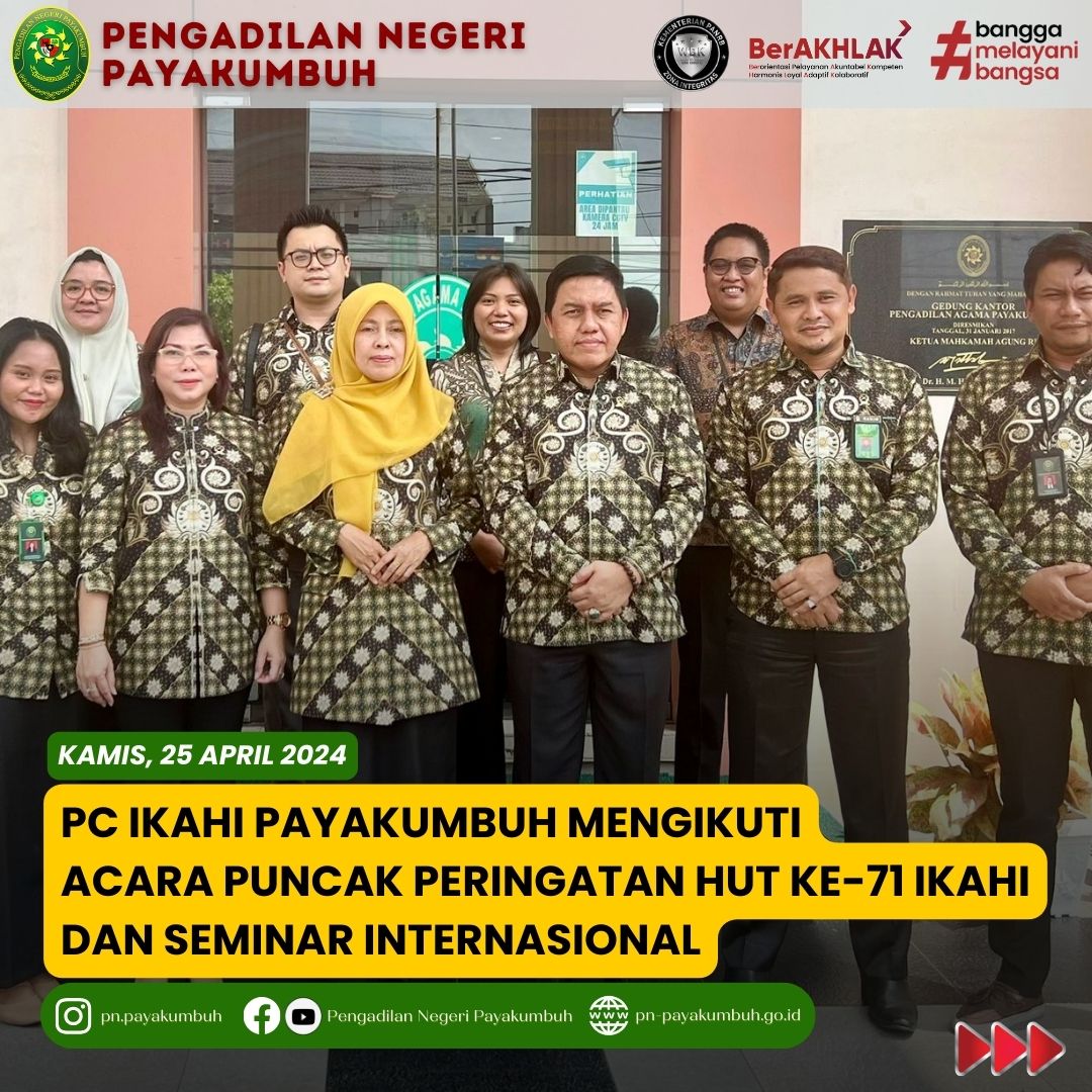 PC IKAHI Payakumbuh mengikuti Acara Puncak Peringatan HUT Ke-71 IKAHI