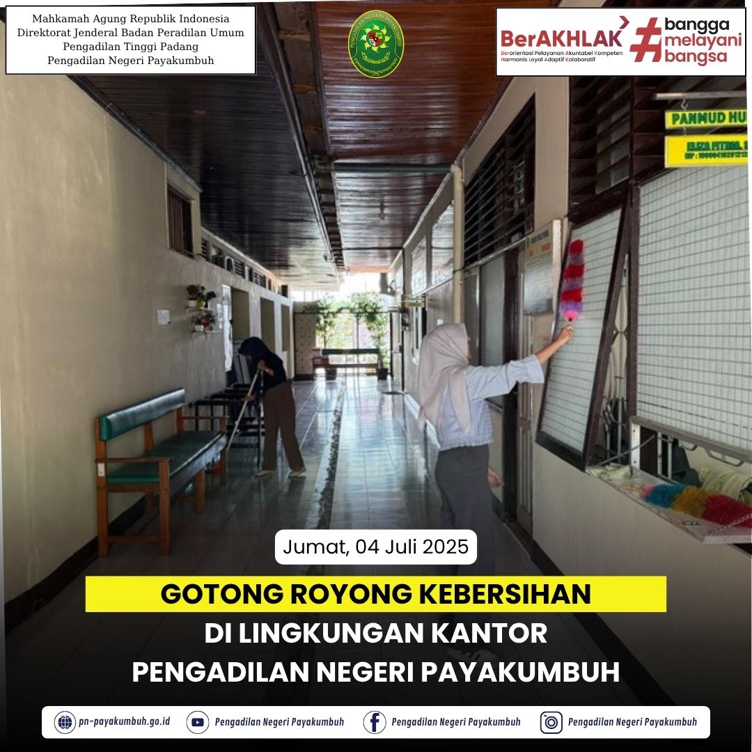 Gotong Royong Kebersihan Gedung Kantor