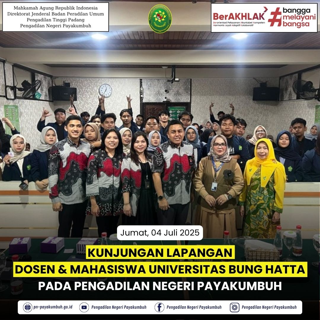 Kunjungan Lapangan Dosen & Mahasiswa Fakultas Hukum Univ. Bung Hatta