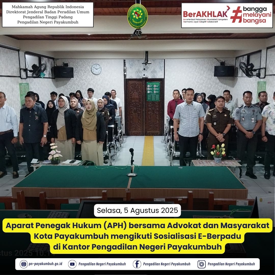 Sosialisasi E-Berpadu dan Peraturan Mahkamah Agung RI